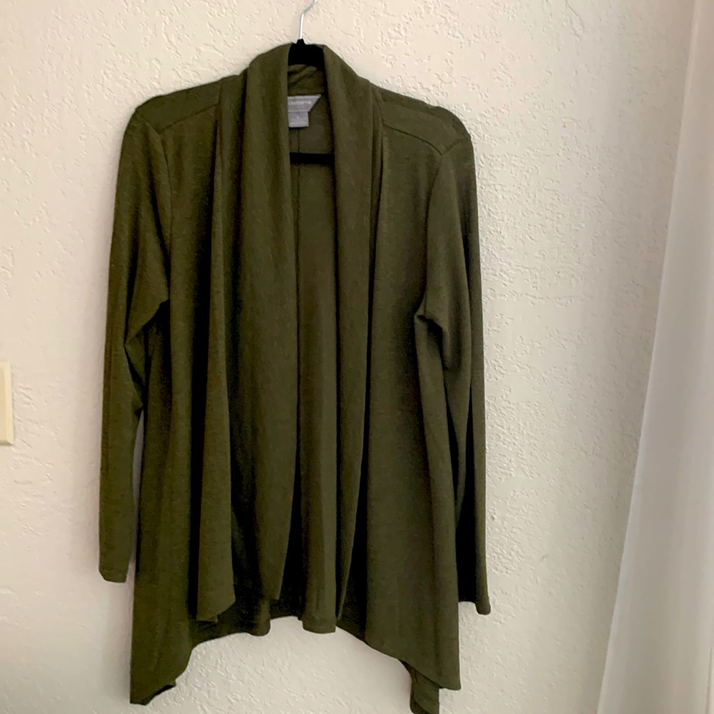 Liz Claiborne studio green cardigan women’s